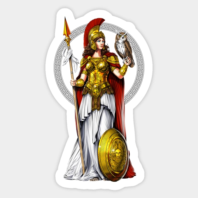 Greek Goddess Athena Sticker by underheaven